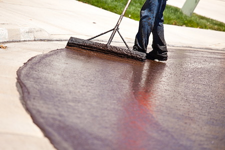 Concrete staining sealing
